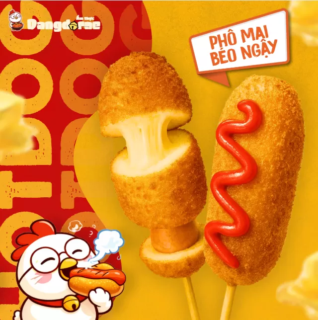 Hotdog Phô Mai Kéo Sợi